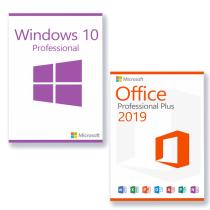 COMBO:  Microsoft Office 2019 Professional Plus – Windows 10 Professional license pour 3 PCs