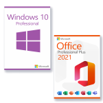 Combo Microsoft Office 2021 Professional Plus - Windows 10 Professional license pour 3 PCs