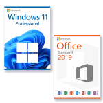 Combo Office 2019 Standard + Windows 11 Pro license pour 3 PCs