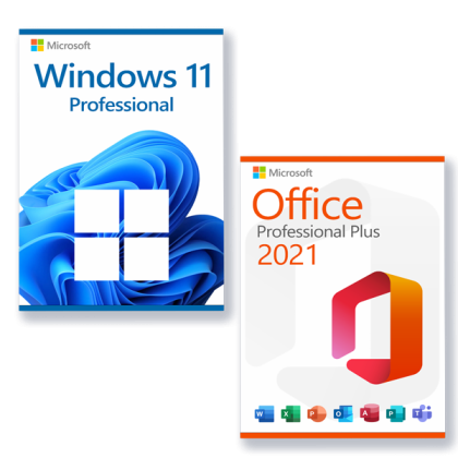 COMBO: Microsoft Windows 11 Professional Microsoft Office 2021 Professional Plus license pour 3 PCs